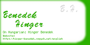 benedek hinger business card